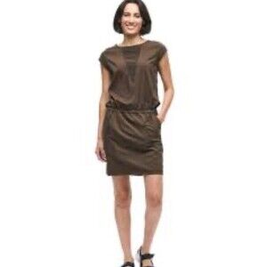 INDYEVA WOMEN'S LACO II KNEE LENGTH SLEEVELESS DRESS BROWN SZ S